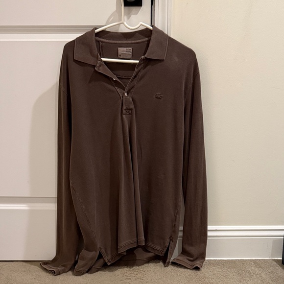 Lacoste Vintage Washed Brown Polo - Picture 1 of 2